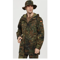 German Flecktarn Camouflage Parka Jacket Mens Jungle Coat Green Tactical Windbreaker