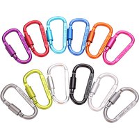 1Pcs Premium Aluminum D-Ring Locking Carabiners - Lightweight & Durable for Hiking, Camping, Keychains, More - NOT for Climbing