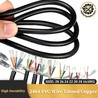 28 26 24 22 20 18 16AWG Tinned Copper Signal Cable 2 3 4 5 6 7 8 10 Core Electronic Audio Wires 2/5/10M 2464 Sheathed Wire