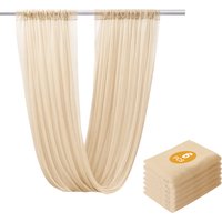 Ceiling Drapes Hanging Kit for Weddings Tent Draping Parties Decoration White Fabric Includes Hoop Ring Set 2.5ftx10ft Pack of 6