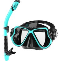 Snorkel Mask Set Panoramic View Swim Mask Dry Top Snorkel Kit Snorkeling Gear Adults Snorkeling Scuba Diving Swimming Travel
