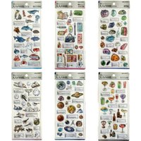 Multitheme 3D Glossy Bubble Stickers Sea Life Gem Office Supplies Cocktail Planet for DIY Journaling Adult Craft Supplies