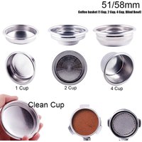 1Pcs 51mm 58mm 1 cup 2 cup 4 cup filter Replacement Filter Basket for Coffee Bottomless Portafilter