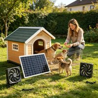 10W 15W Solar Panel Dual Fan Ventilation Kit Waterproof Exhaust Cooling Fan for Greenhouse Chicken Coop Pet House RV Shed Attic