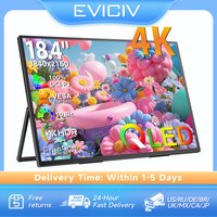 Eviciv 4K QLED Portable Monitor 18.4" UHD 100%sRGB HDR Travel Display for Laptop PC Mac Phone Computer Extension External Screen