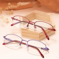 Neue Mode Metall Memory Titan Legierung Lesebrille Anti-Blau Halb rahmen High-Definition Lesebrille