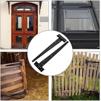 T Iron Hinge Heavy Duty Black with Screws Outdoor Gate Hardware for Barn Fence Shed Easy Installation