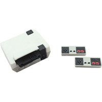 New Host+Game Card+2 Controllers Mini Toys Model Gamepad Simulation Wireless Game Controller Doll House Decor Accessories