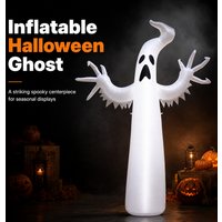 1.8M Giant Inflatable White Ghost With LED Lights Halloween Horror Decor Waterproof PVC Outdoor Yard Garden Party Inflatable