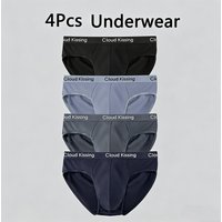 4Pcs Mens Polyester Underwear Briefs Breathable Seamless Comfortable Mens Briefs Underwear For Men Daily Wear