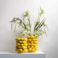 Lemon Vase,Ceramic Short Design,Fruit Vase,Modern Natural Shape,Tabletop Vase,Home Living Sample Room Decor Ornament