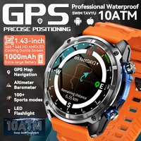 New GPS Smart Watch 1.43-inch HD AMOLED Corning Gorilla Screen 1000mAh Battery 10ATM Waterproof Bluetooth Call Men Sport Watches