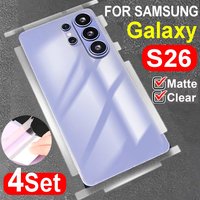 1-4Set Full Coverage Back Matte Film Back Hydrogel Film Side Frame with Install Tool for Samsung Galaxy S26 Plus Ultra S26+ S26U