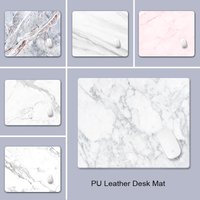 Elegant Marble Texture Small PU Leather Mouse Pad Artistic Design Creative Laptop Keyboard Mat for Office Desk Minimalist Decor