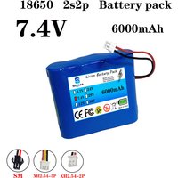 2S2P 7.4V 6000mah 18650 Lithium Battery 2S2P 6Ah Fishing LED Light Bluetooth Speaker 8.4V Emergency DIY Batteries with PCB