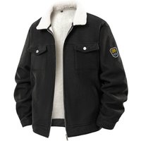 Men's Coat Casual Corduroy Polar Fleece Lined Thermal Padded Jackets Windproof Coat Fur Collar Outwear Windbreaker Winter Jacket