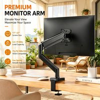 C-Clamp Type Monitor Mount Arm, Flexible Height Adjustment, Sturdy Single Screen Bracket to Optimize Desktop Layout