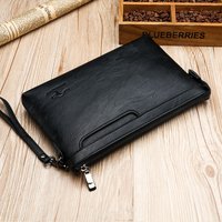 Brand Design Men Envelope Clutch Bag Premium PU Leather Business Casual Wallet Multifunctional Phone Cash Storage Purs
