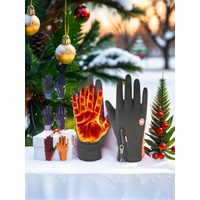 AliExpress NONE Warm Gloves Outdoor Cycling Zipper Gloves Men's Winter Women's Cycling Touchscreen Motorcycle Waterproof Warm Gloves