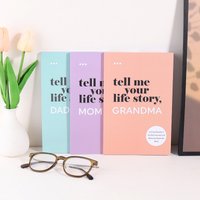 Tell Me Your Life Story Guided Journal Memory Keepsake Book Prompted Family History Notebook for Mom Dad Grandma Gift