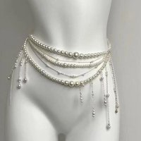 Modischer Y2K Retro-Mehrschicht-Perlen-Taillenkettengürtel für Damen – stilvolles Körperschmuck-Accessoire für Party und Freizeitkleidung