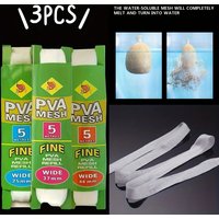 3pc 5M Soluble PVA Mesh Bag Refill Carp Feeder Fishing Lures Refill Rig Hook Bait Wrap Bags 25mm 37mm 44mm Fishing Accessoriess