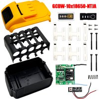 10*18650 For DeWei Lithium Battery PCBA Li-ion Battery Case Box Charging Protection Circuit Board 20V Housings DC Charging Port
