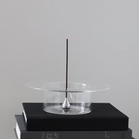 WULIHOME Glass Stainless Steel Incense Holder Yoga Tea House Atmosphere Desktop Decoration Fragrance Base Stand