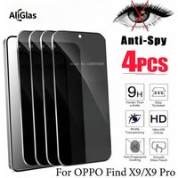 4pcs Screen Protector Anti Peep Tempered Glass Film For OPPO Find X9 Plus Anti Spy Glass For OPPO Find X9 Pro 9H Anti Scratch