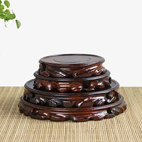 Wooden Pedestal Display Stand, Solid Wood Carving, Handicraft, Decorative Base for Bonsai Statue, Tea Set, Teapot Ornaments