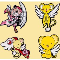 1-4pcs/Set Cute Magic Girl Enamel Pin Anime Yellow Winged Characters Brooches Lapel Badges Cosplay Jewelry Gift for Fans Friends