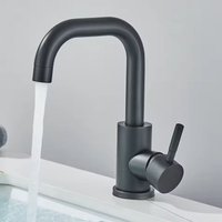 304 Stainless Bathroom Basin Faucet Steel Hot Cold Wash Mixer Crane Tap 360 Rotation Sink Faucets Single Lever Tap For Bathroom