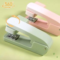 Gradient Color 360-degree Rotatable Stapler for Office Use Small-sized Bookbinding Machine with Thick Handle Grip