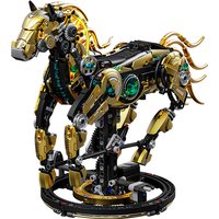 Mechanical Horse Building Blocks Kit for Adults Galloping Pony Model with Lights 1055+PCS Collectible DIY Kids Toy Gift for Boys