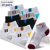 10 Pairs New Spring Summer Cotton Socks Boat Mesh Breathable Men's Short Ankle Socks High Quality Casual Sports Male Sokken Gift