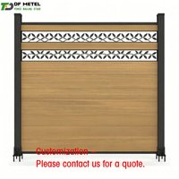 custom.DF Popular Wood Plastic Composite Garden Fence Panel Aluminum Post Outdoor Decoration Privacy Slat Wall WPC Fence