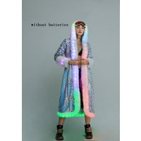 LED Light Up Coat for Women Unisex Novelty Costume for Burning Man Party Carnivals Halloween Xmas Raves Performance