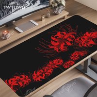 Mouse Pad Black And Red Spider Lily Gaming printon demand Home Computer New Mousepad XXL Desk Mats Office Natural Rubber Laptop