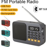 Przenośne radio FM, ręczne, ładowalne, z wyświetlaczem LCD, cyfrowe FM, USB, TF, odtwarzacz muzyki MP3 z latarką, bezprzewodowy głośnik Bluetooth.