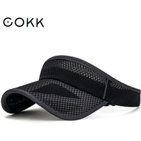 COKK Summer Sports Sun Hats Women Hat Men's Cap Adjustable Sun Visor Uv Protection Empty Top Tennis Running Sunscreen Mesh Brim