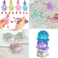 Taba Glitter Duck Squishy Jellyfish Octopus Stress Relief Sensory Toy Soft Non-toxic Squeeze Pressure Autism ADHD Fidget Toy