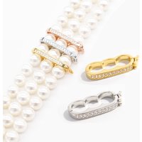2Pcs Pearl Enhancer Shortener Clasps Brass Interchangeable Bail Connector with Safety Catch for Diy Bead Necklace Jewelry Making