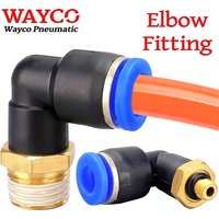 5PCS Pneumatic Elbow Fitting Connectors Push In Connection for Air Tube Hose OD 4mm 6mm 8mm 10mm 12mm M5 1/8 1/4 3/8 1/2 Thread
