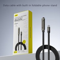 240W PD Fast Charging Type-C to Lightning Cable 2-in-1 Foldable Stand Data Sync Cable for iPhone 14 13 12