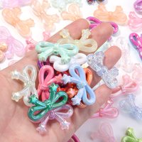 10pcs 19.5x33.5mm Acrylic Bow Beads Multicolor Star Bowknot Spacer Beads For Jewelry Making DIY Earrings Keychain Accessories