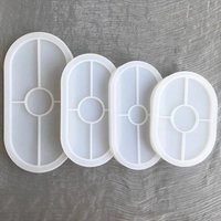 Oval Tray Cement Silicone Molds DIY Concrete Plaster Coaster Pottery Mould Home Decoration Handmade Crafts Ornement
