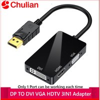 3 IN1 Displayport DP TO HD-Compatible DVI VGA Adapter 1080P For Projector TV Laptop PC Display Port Converter Connector cable