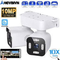 10MP HD Dual PTZ Wifi Camera 10X Digital Zoom Outdoor Surveillance Camera Human Detection CCTV Security Camera iCam365 APP