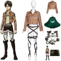 Attack On Titan Cosplay Costume Anime Eren Jaeger Outfits Hange Zoe Cosplay Outfit Jacket Belt Legion Coat AOT Full Set