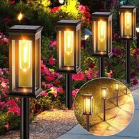 Outdoor Solar Pathway Lights Warm Light Waterproof Solar Garden Lights Landscape Path Lights for Yard Lawn Patio Walkway